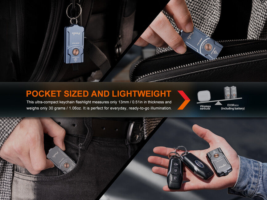 Fenix E03R V2.0 wiederaufladbare Taschenlampe GE, nebula