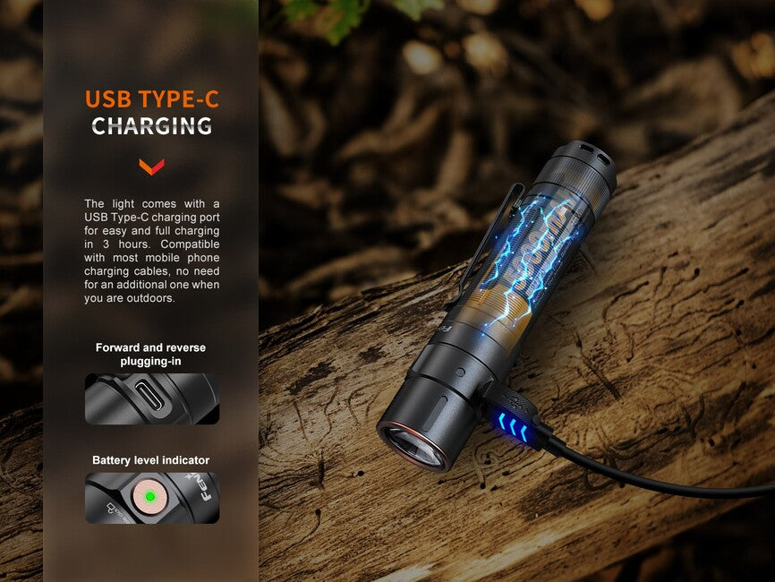Fenix E35R wiederaufladbare Taschenlampe und weißer Diffusor AOD-S V2.0