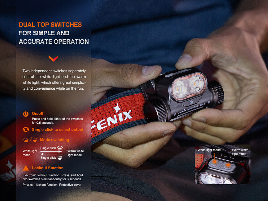 Fenix HM65R-T V2.0 wiederaufladbare stirnlampe, dunkelviolett