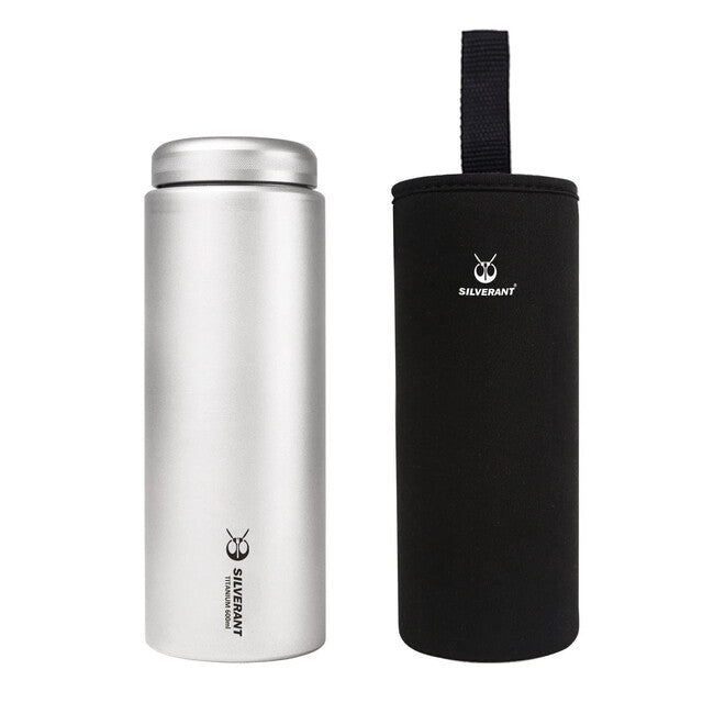 Silverant Titanium Flasche mit flachem Verschluss 600 ml