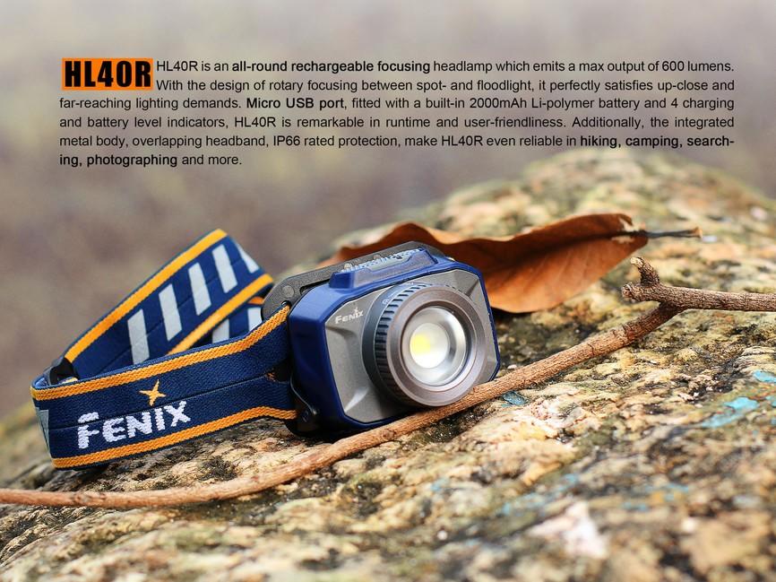 Fenix HL40R wiederaufladbare Stirnlampe