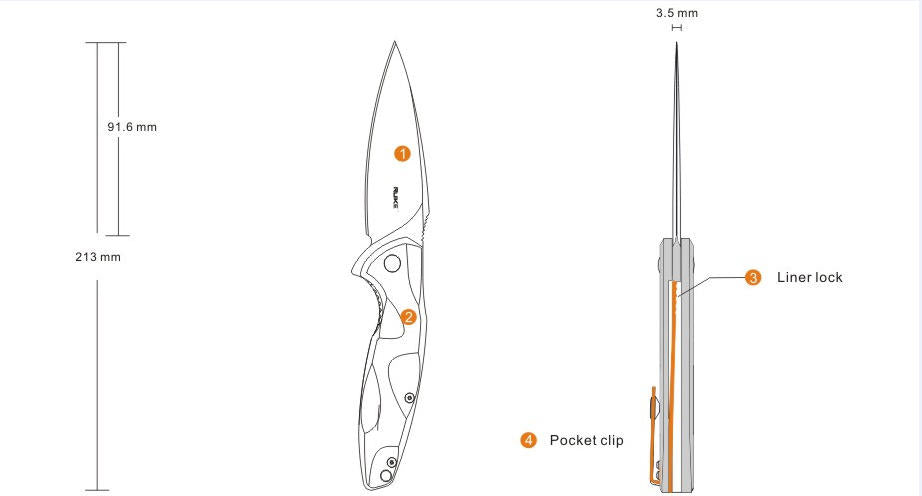 Ruike Fang P105 schließmesser