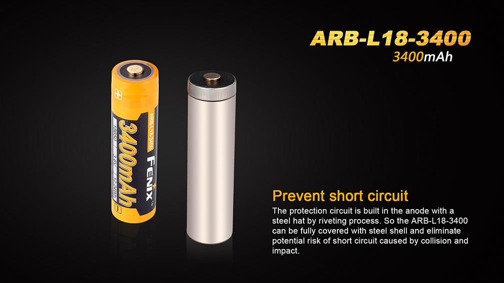Fenix 18650 wiederaufladbare batterie 3400mAh li-ion
