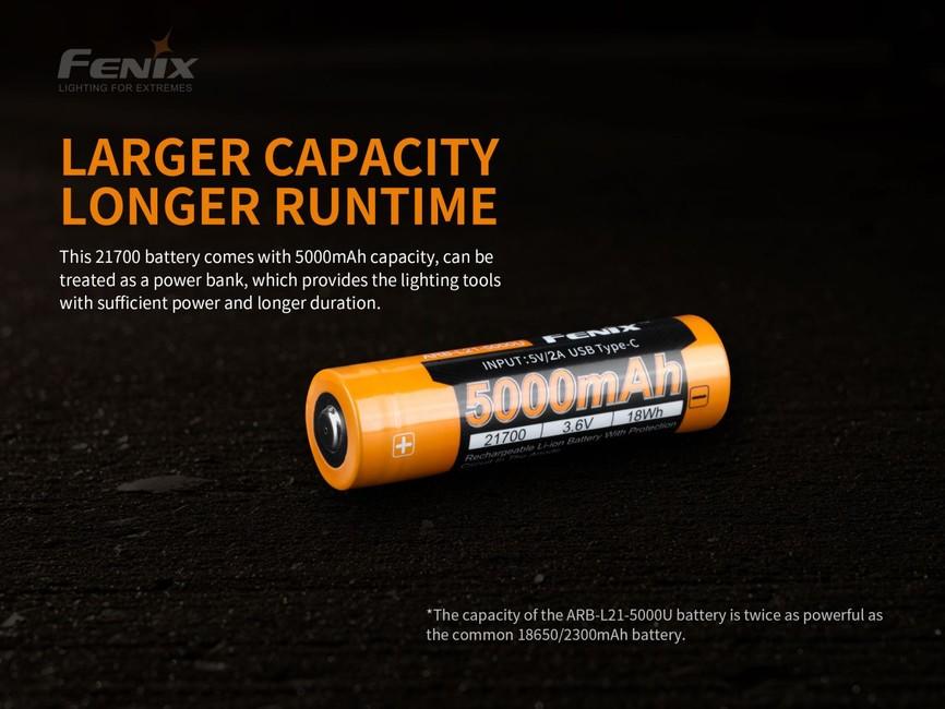 Fenix Akku 21700 5000 mAh Li-Ion USB-C