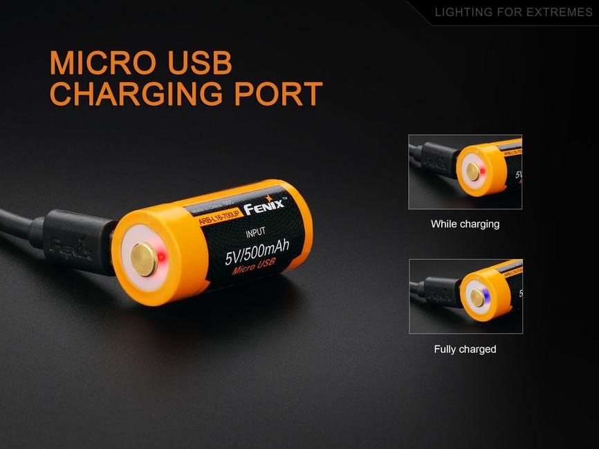 Fenix RCR123A 700 mAh USB Li-ion Υψηλής Έντασης