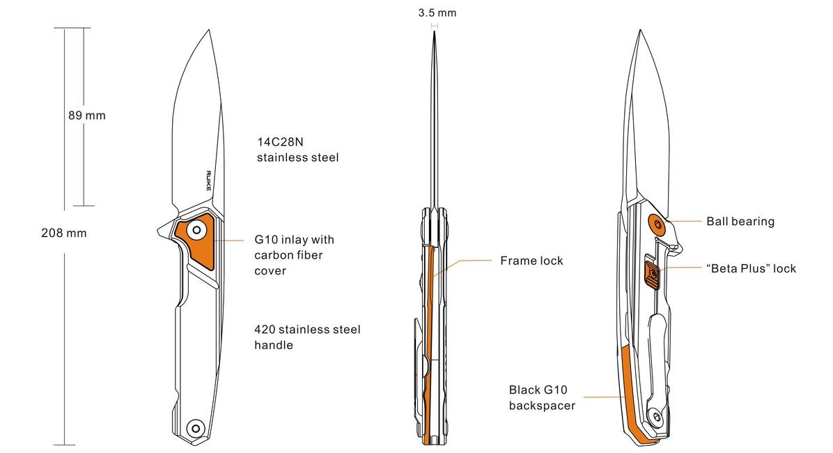 Ruike P875-SZ schließendes taschenmesser