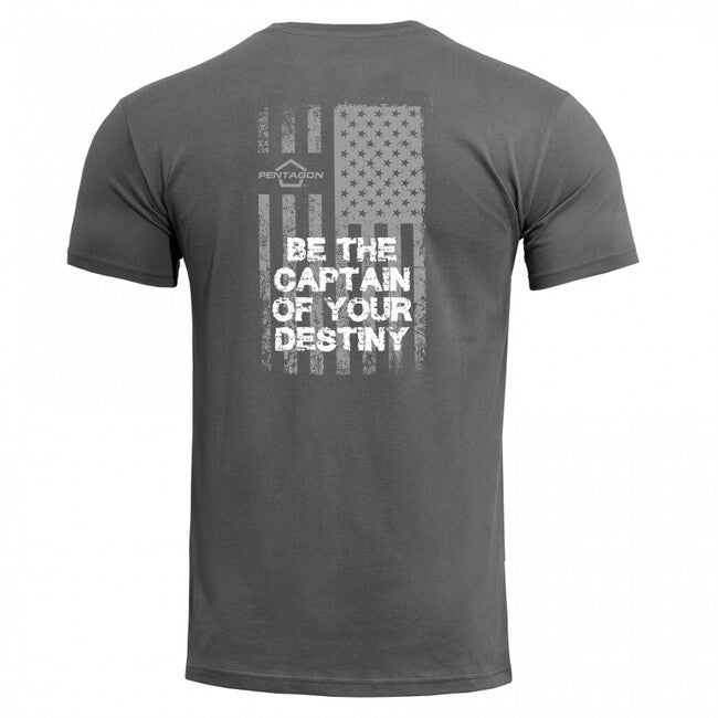 Pentagon T-Shirt American Flag, grau