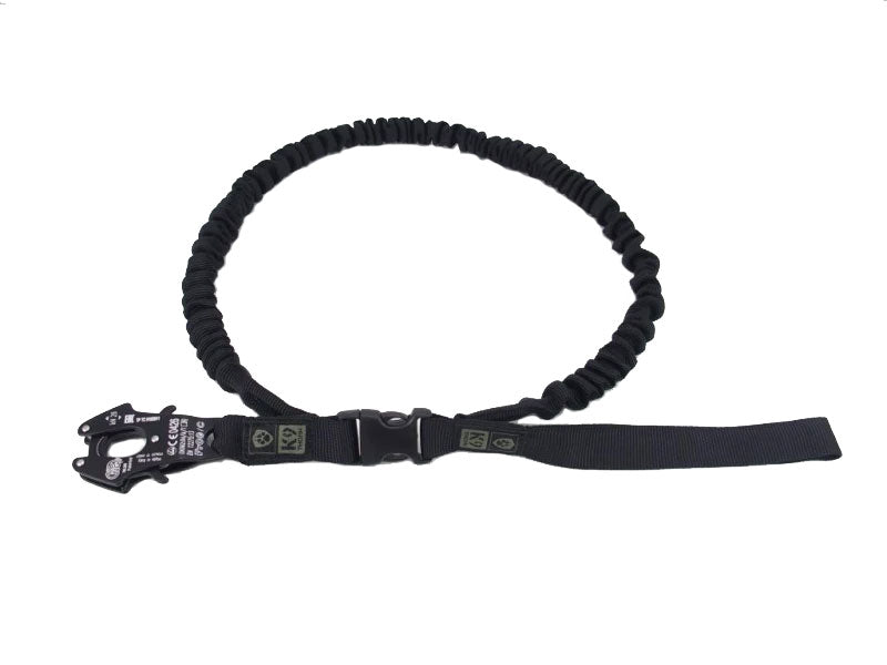 K9 Thorn leine mit Schalldämpfer und Kong-Frog-Karabiner, schwarz, XL