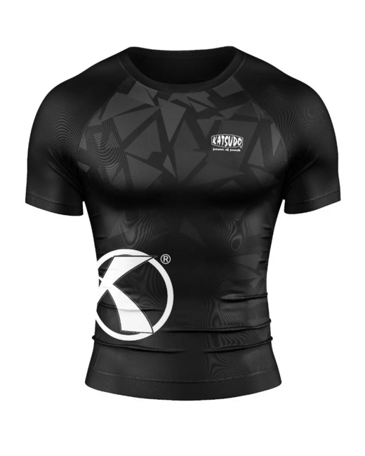 Katsudo Virago Funktionsshirt mit kurzen Ärmeln, schwarz-weiß