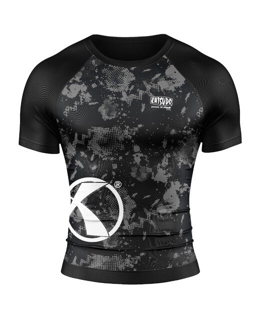 Katsudo Virago Funktionsshirt mit kurzen Ärmeln, digital schwarz-weiß