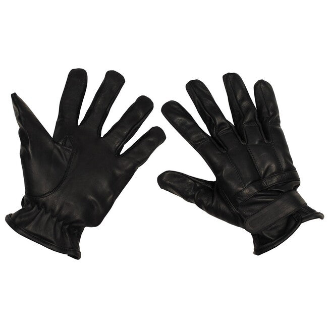 MFH Lederhandschuhe mit Quarzsandfüllung, schwarz
