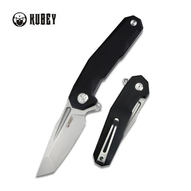 KUBEY Carve Schließmesser Stahl AUS 10, schwarz