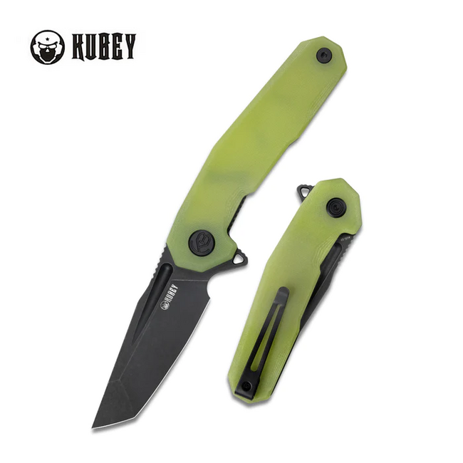 KUBEY Carve Schließmesser Stahl AUS 10, gelb