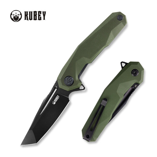 KUBEY Carve Schließmesser Stahl D2, grün
