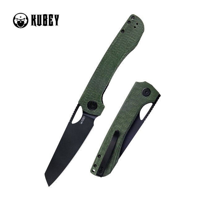 KUBEY Elang Grün Micarta & Schwarz Schließmesser