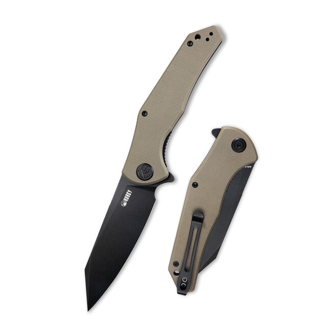 KUBEY Flash Messer, stahl AUS 10, tan