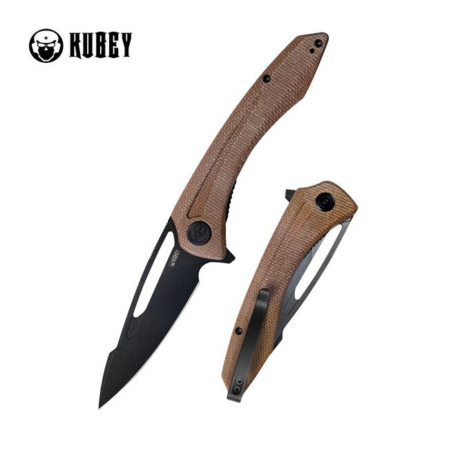 KUBEY Merced Tan Micarta schließmesser