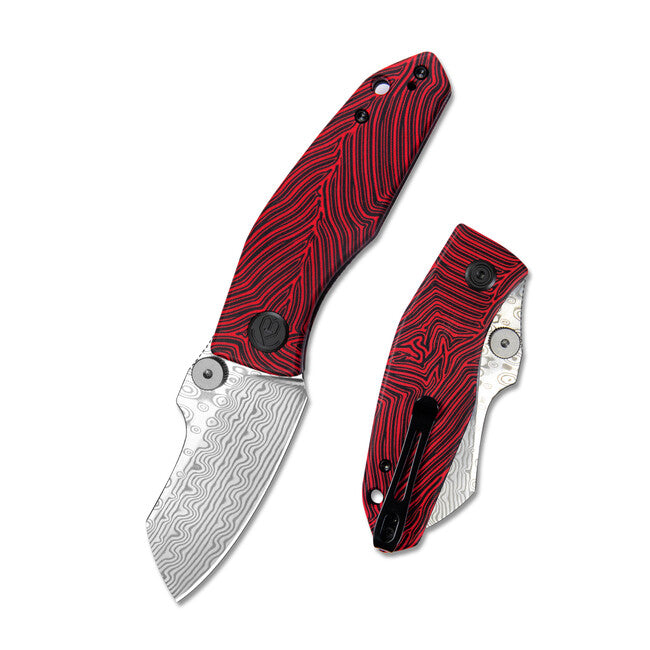 KUBEY Monsterdog Damaszener & Rotes schließmesser