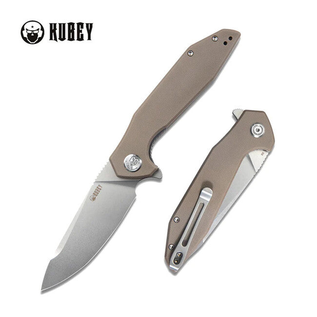 KUBEY Nova Schließmesser, stahl d2, tan