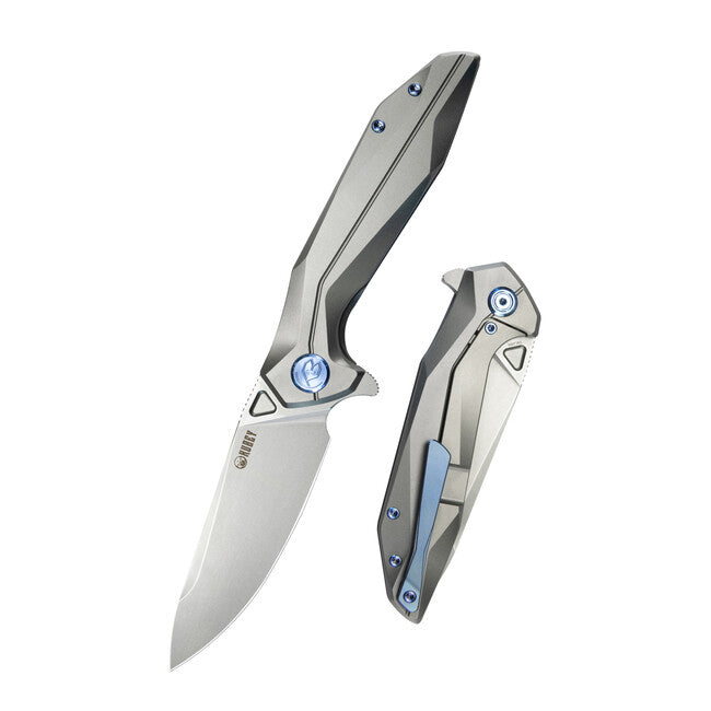 KUBEY Nova Schließmesser Silber-Titan