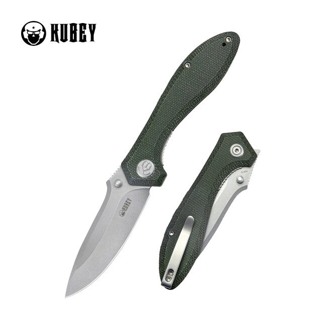 KUBEY Ruckus Grün Micarta schließmesser