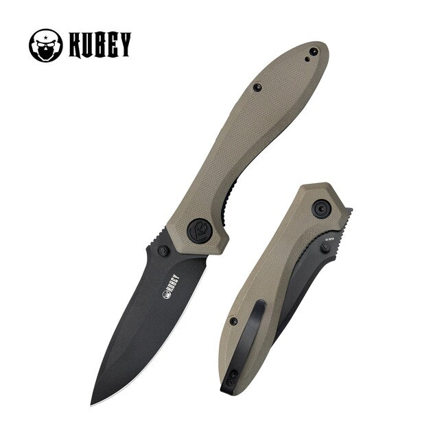 KUBEY Ruckus tan & schwarz Schließmesser