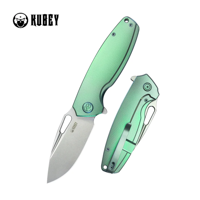 KUBEY Tityus Grün ContouRed Titanium schließmesser