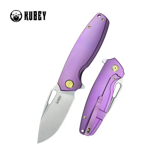 KUBEY Tityus Lila ContouRed Titanium schließmesser