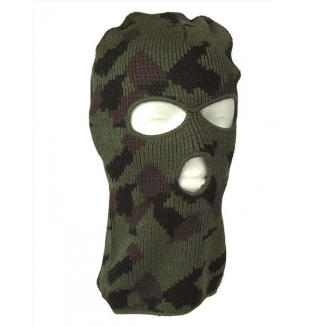 Mil-Tec Balaclava, 3-Loch, woodland