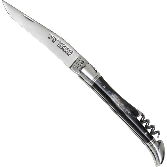 Laguiole le Fidele Laguiole Bufallo Horn Kl 90 mm, korkenz taschenmesser