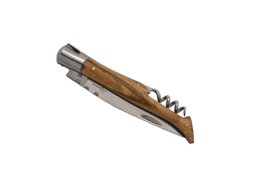 Laguiole DUB042 taschenmesser mit Korkenzieher, Klinge 12cm, Stahl 420, Griff Zebrano