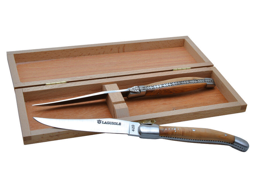 Laguiole DUB127 steakmesser-set mit griff aus wacholderholz