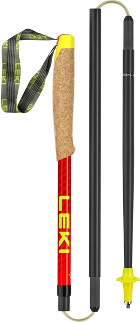 LEKI Alphatrail FX.One Superlite Trail Running Stöcke, Natural carbon - hellrot - neon pink