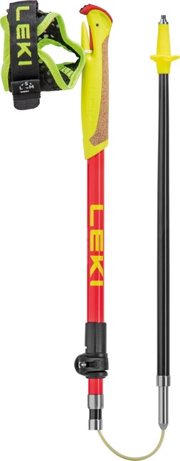 LEKI Trail Running Stöcke Ultratrail FX Junior, natur-carbon-hellrot-neongelb, 95 - 110 cm