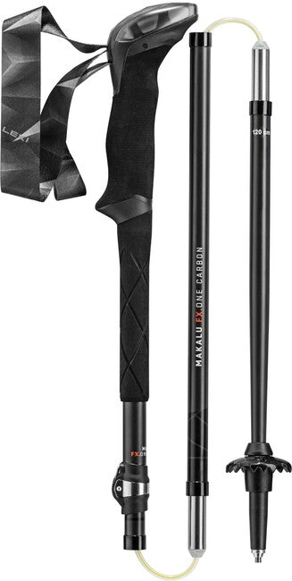 LEKI Makalu FX.One Carbon Trekkingstöcke, schwarz-natur-carbon/orange