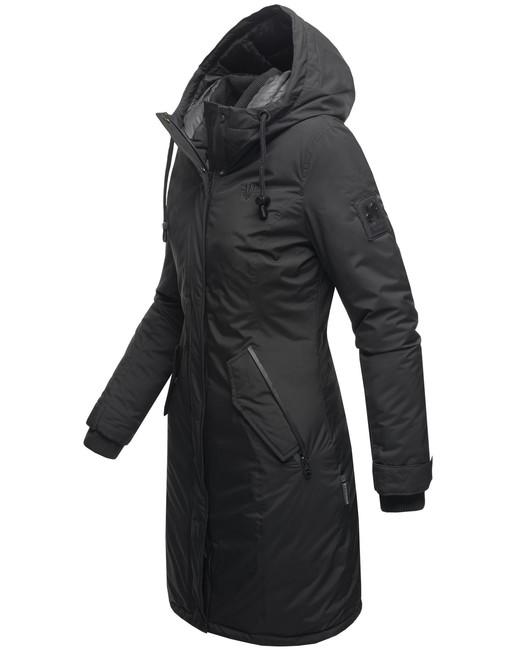 Navahoo LETIZIAA damen Wintermantel mit Kapuze, schwarz