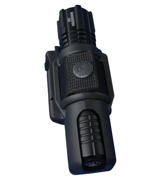 ESP LH-04 drehbarer kunststoffholster für die taschenlampe, schwarz