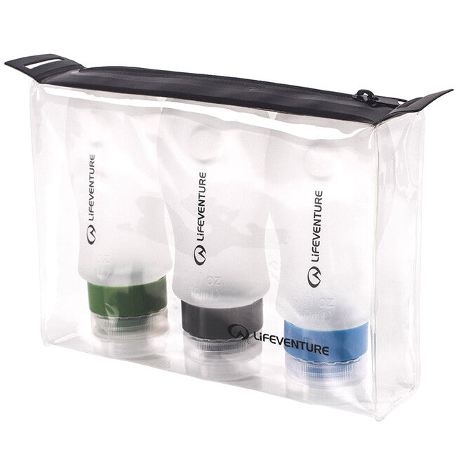 Lifeventure Travel Flugzeugreise Silikonflaschen-Set 3×89 ml