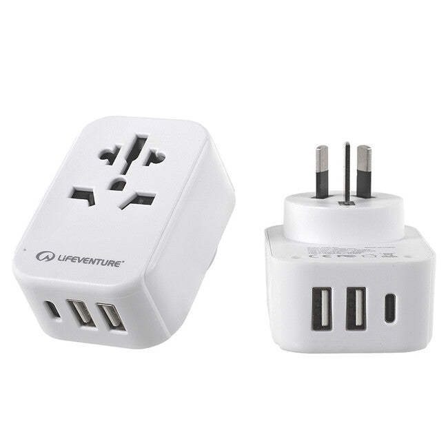 Lifeventure Reiseadapter mit USB für Australien und China