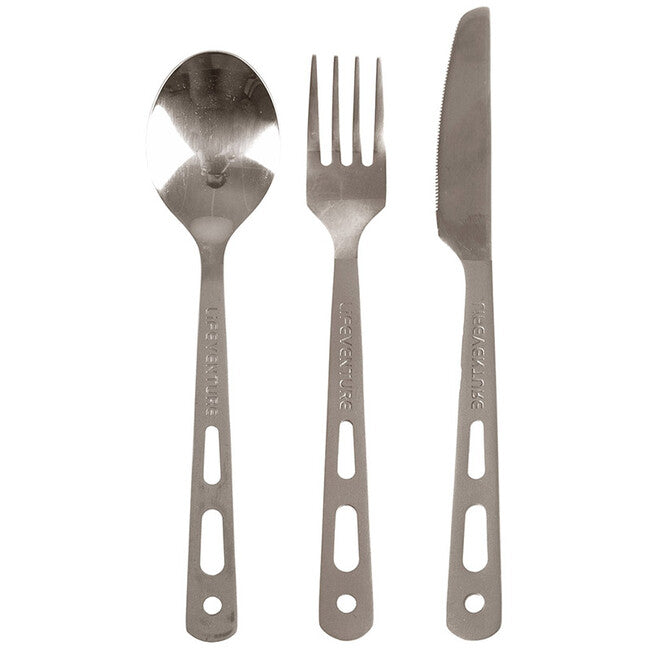 Lifeventure Titanium Messer Gabel Löffel Besteck Set
