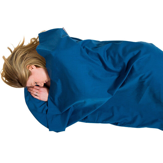 Lifeventure Polycotton Sleeping Bag Liner Polycotton Sleeping Bag Liner Rectangle, navy blue