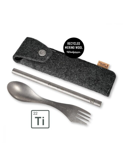Light My Fire multifunktionaler Löffel Spork'n Straw Kit, titan