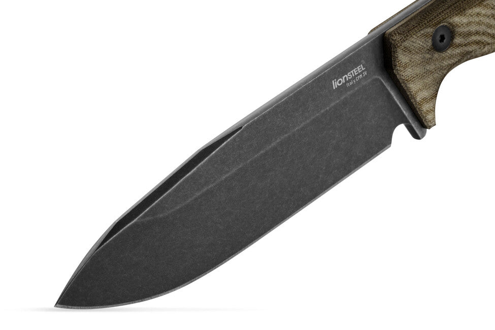 Lionsteel Langer Dolch mit Micarta Griff T6B CVG CPM 3V alt schwarz