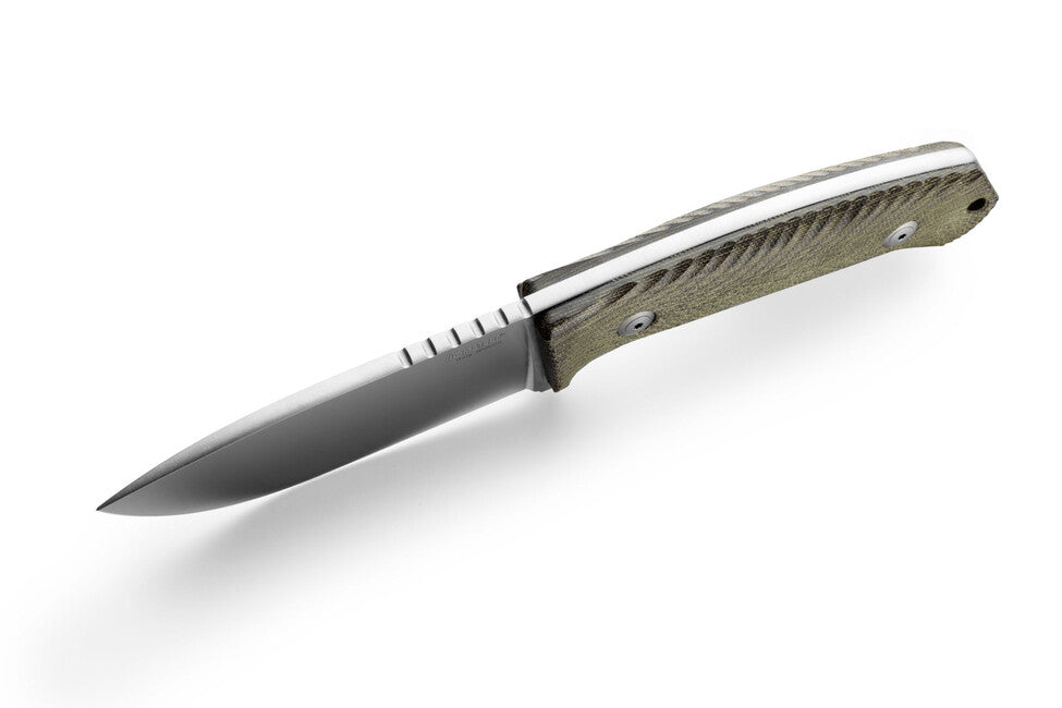 Lionsteel M3 CVG Jagddolch mit grüner Leinwand Griff.