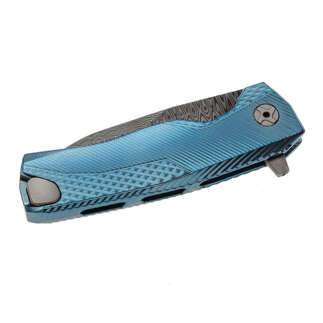Lionsteel ROK DD BL Luxury taschenmesser mit massivem titan-griff