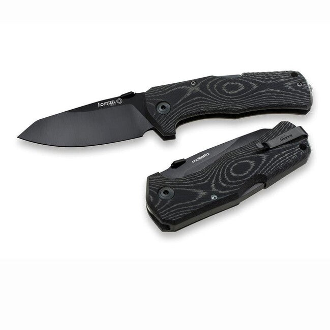 Lionsteel TM1 MB sehr robustes taschenmesser mit schwarzer klinge