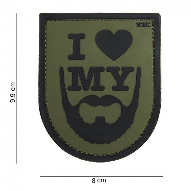 WARAGOD PVC Klettabzeichen "I love my beard"