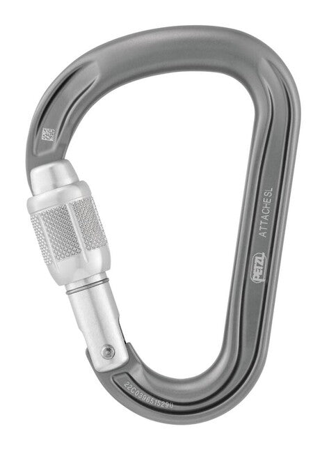 Petzl ATTACHE SCREW LOCK HMS karabiner mit schloss, grau