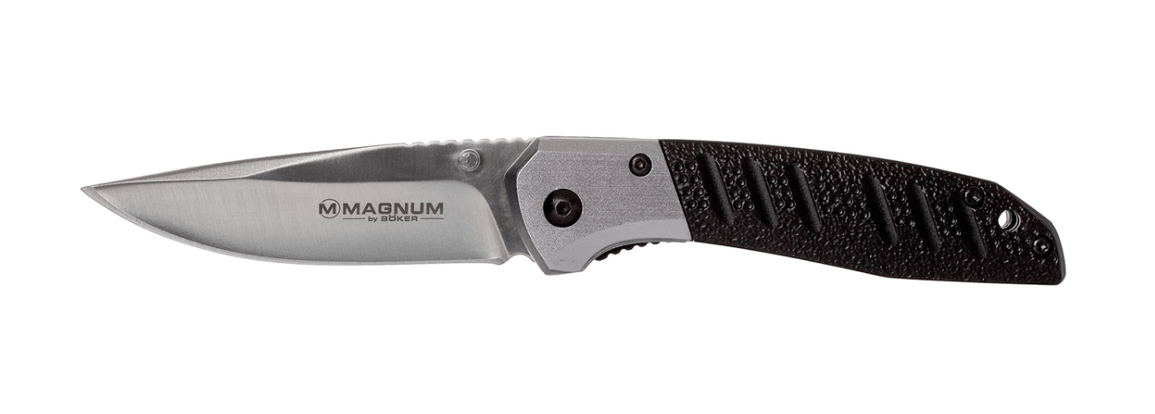 BÖKER Magnum Advance PRO EDC Thumbstud taschenmesser 8 cm, schwarz, aluminium