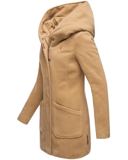 Marikoo MAIKOO damen-Wintermantel mit Kapuze, beige